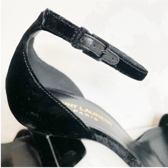 Like New Saint Laurent Amber 105 Black Velvet Stiletto Heels Size 7.5 - Picture 7 of 11